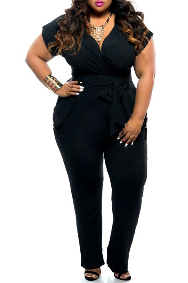 

Lovely Casual Lack-up Black One-piece Jumpsuit