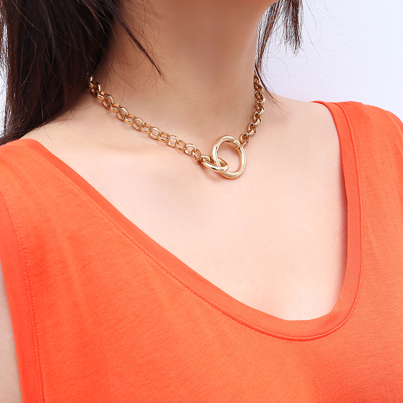

Lovely Casual Chain Gold Metal Necklace