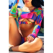 Lovely Sexy Hollowed-out Red Two-piece Swimwear