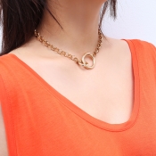 Lovely Casual Chain Gold Metal Necklace