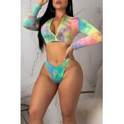 Lovely Sexy Printed Multicolor Two-piece Swimwear