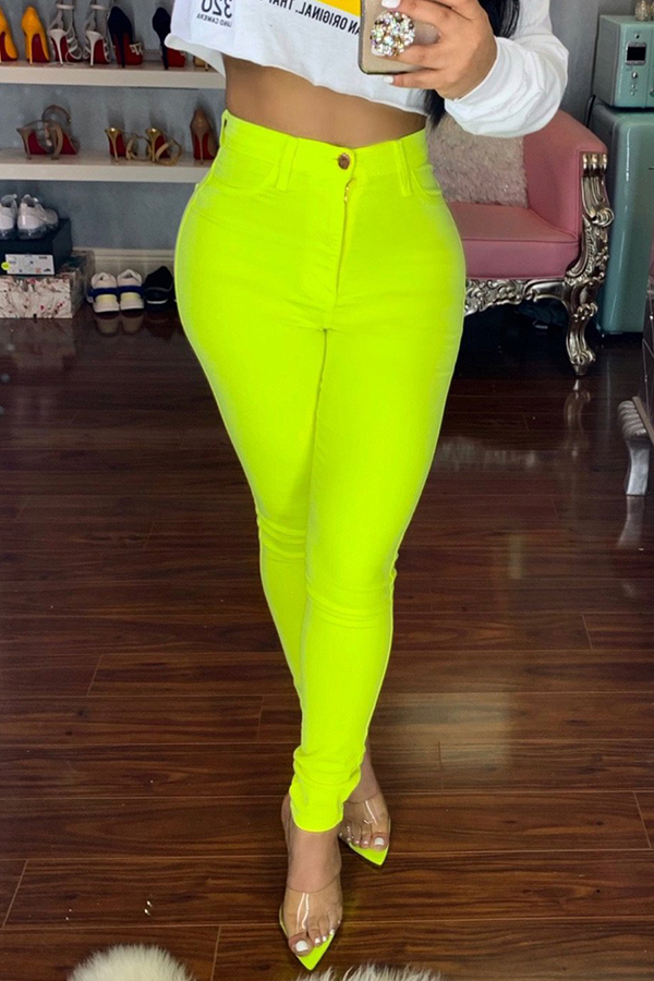 

Lovely Trendy Skinny Yellow Pants