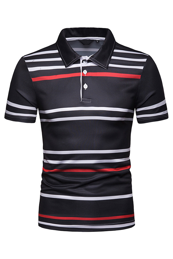 

Lovely Casual Printed Black Polo Shirts