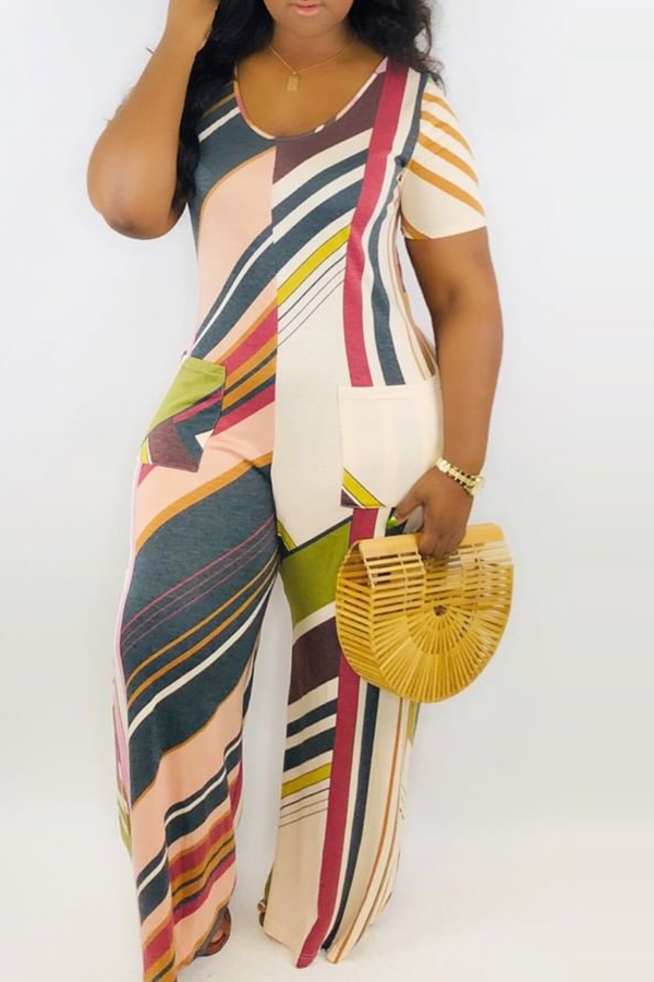 

Lovely Casual Striped Multicolor One-piece Jumpsuit