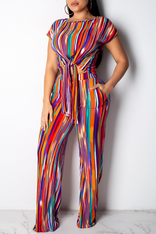 multicolor striped pants