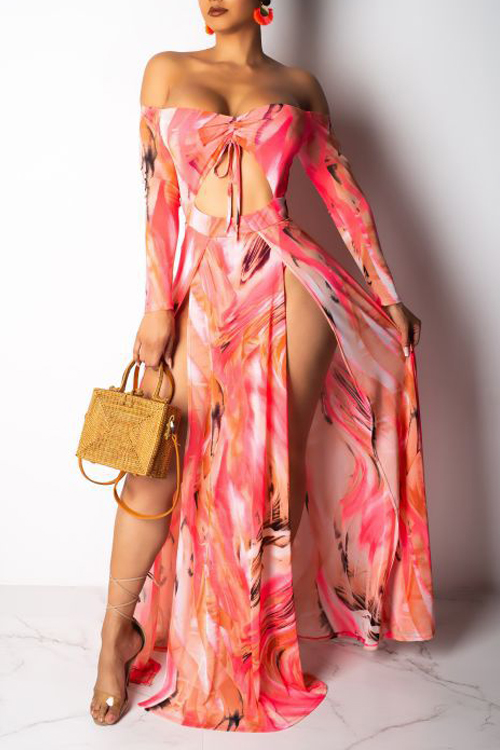 

Lovely Sexy Side High Slit Green Floor Length Dress