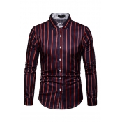 Lovely Work Striped Red Navy Blue Shirt