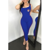 Lovely Casual Skinny Blue One-piece Jumpsuit