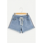 Lovely Casual Loose Baby Blue Denim Shorts