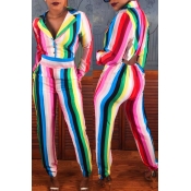 Lovely Casual Striped Multicolor Twilled Satin One