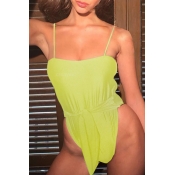 Lovely Sexy Knot Design Yellow One-piece Swimwear