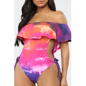 Lovely Trendy Ruffle Design Hollow-out One-piece S