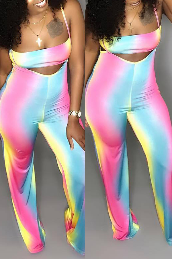 

Lovely Sexy High Waist Printed Two-piece Pants Set