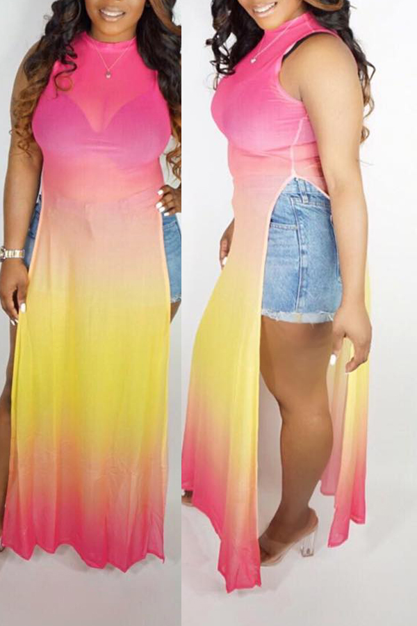 

Lovely Casual Sleeveless Side Split Blouse