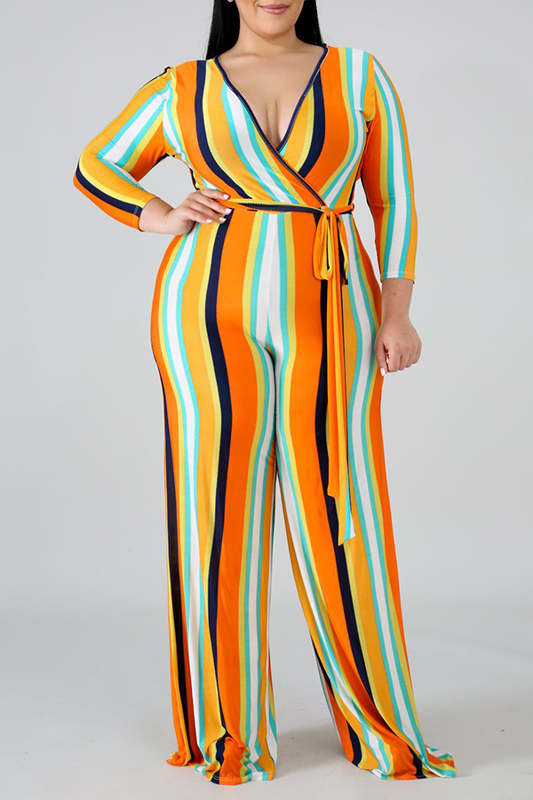 

Lovely Stylish Striped Yellow One-piece Jumpsuit
