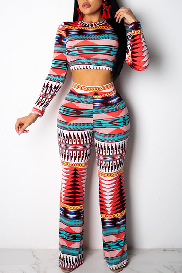 

Lovely Stylish Printed Two-piece Pants Set