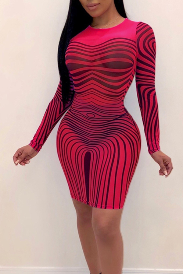 

Lovely Casual Zebra Pattern Printed Mini Dress(With Elastic)