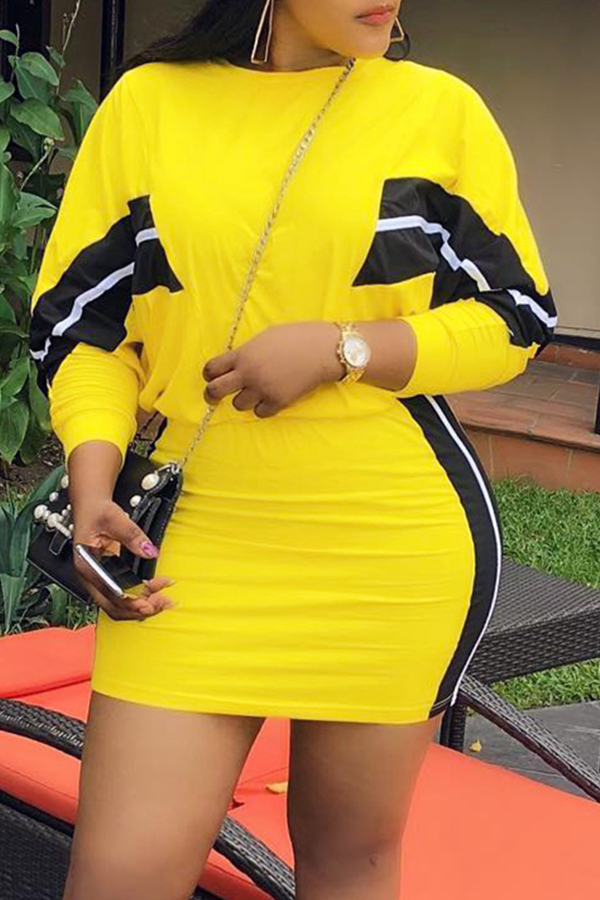 

Lovely Casual Patchwork Yellow Two-piece Shorts Set