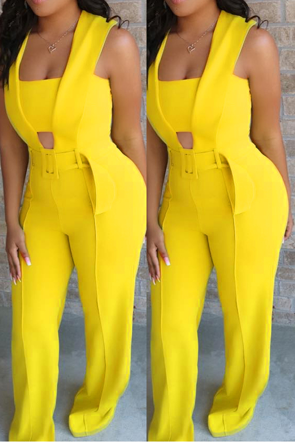 yellow one piece jumpsuit