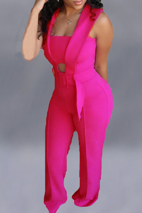 Lovely Stylish Hollow-out Purple One-piece Jumpsuit(With Elastic)