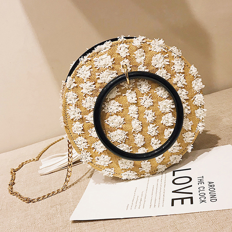 

Lovely Casual Tassel Design White Crossbody Bag