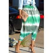 Lovely Leisure Printed Green Loose Pants(Nonelasti