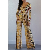 Lovely Stylish Totem Printed Yellow Jumpsuit(With 