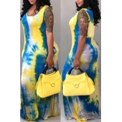 LW Casual Tie-dye Multicolor Floor Length Dress(Wi