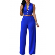 Lovely Casual Loose Royal Blue One-piece Jumpsuit(
