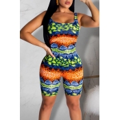 Lovely Leisure Printed Multicolor One-piece Romper