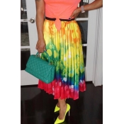 Lovely Stylish Printed Yellow Ankle Length Skirt