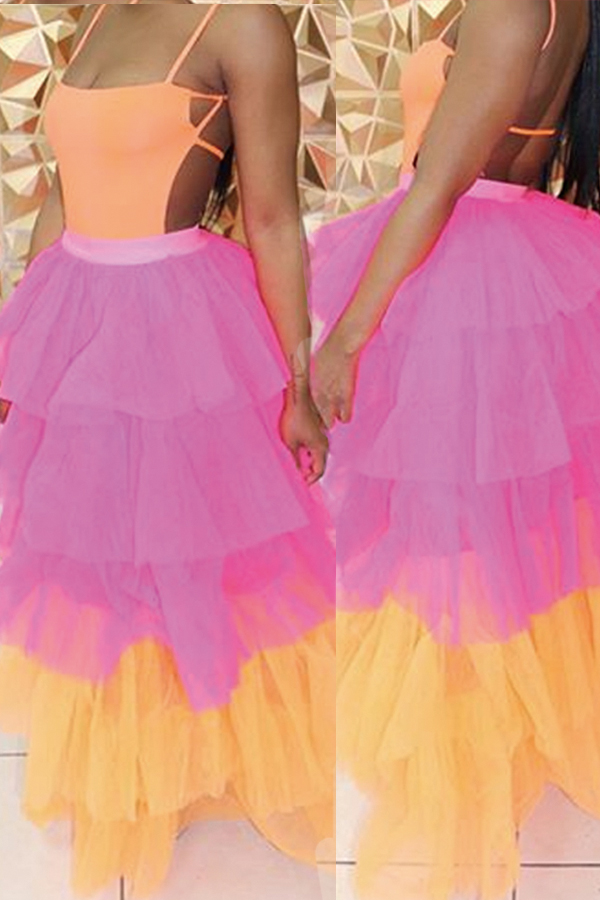 Lovely Sweet Patchwork Rose Red Ankle Length A Line Skirt