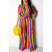 Lovely Stylish Striped Printed One-piece Jumpsuit