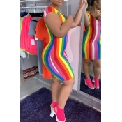 Lovely Casual Striped Printed Multicolor Mini A Li