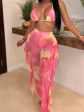 LW Tie-dye Flounce Design Bikini Set