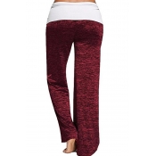 Lovely Casual Patchwork Red Loose Pants