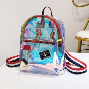 Lovely Casual See-through Multicolor PU Backpacks