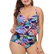 Lovely Bohemian Printed Multicolor Two-piece Swimw
