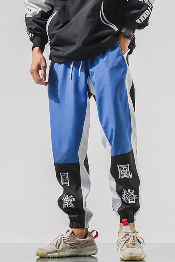 

Lovely Trendy Patchwork Blue Pants