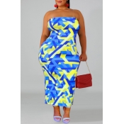 Lovely Casual Off The Shoulder Geometric Printed B