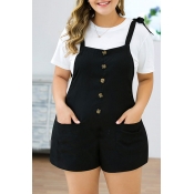 Lovely Casual Spaghetti Straps Buttons Decoration 