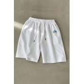 Lovely Casual Embroidered Design White Shorts