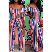 Lovely Chic Striped Printed Multicolor One-piece J