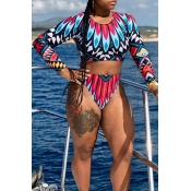 Lovely Casual Printed Multicolor Tankinis