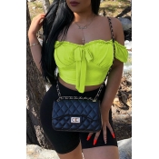 Lovely Trendy Off The Shoulder Light Green Blouse