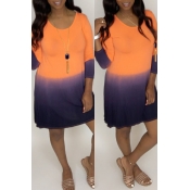 Lovely Casual Color-lump Patchwork Croci Mini Dres