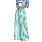 Lovely Casual Striped Loose White Pants