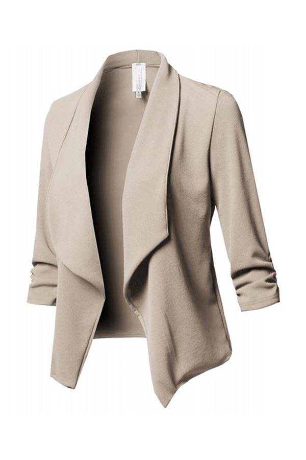 

Lovely Trendy Lapel Khaki Coat