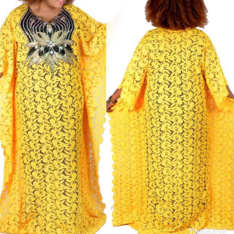 Lovely Casual Patchwork Yellow Floor Length Plus Size Dress Plus