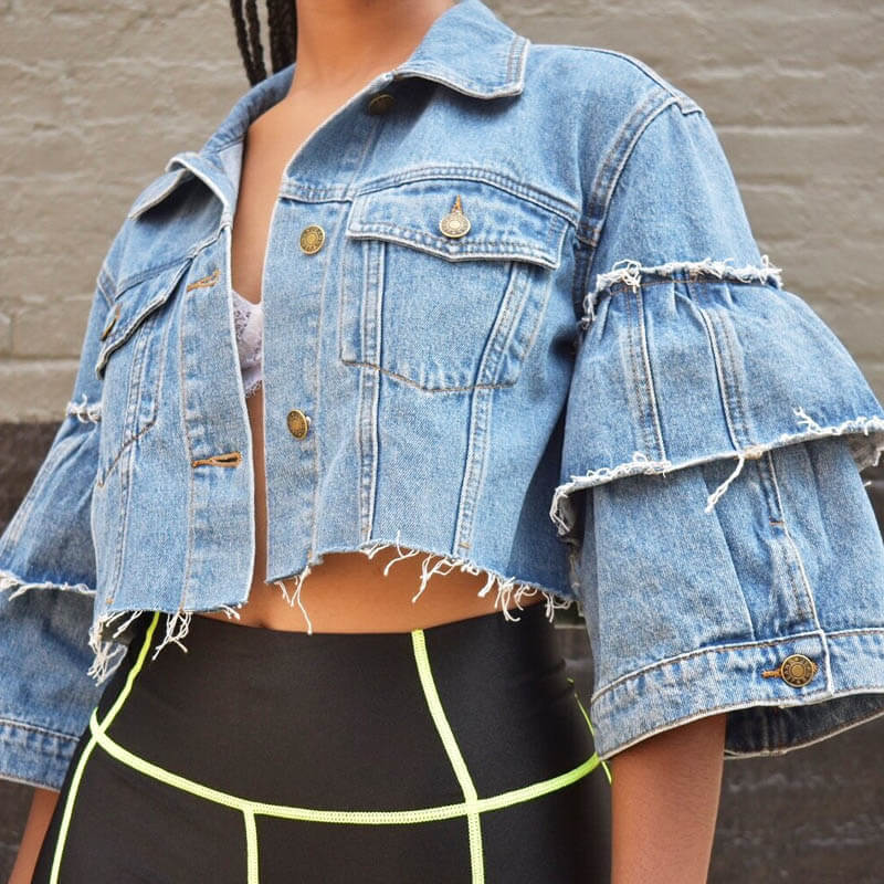 raw edge jean jacket